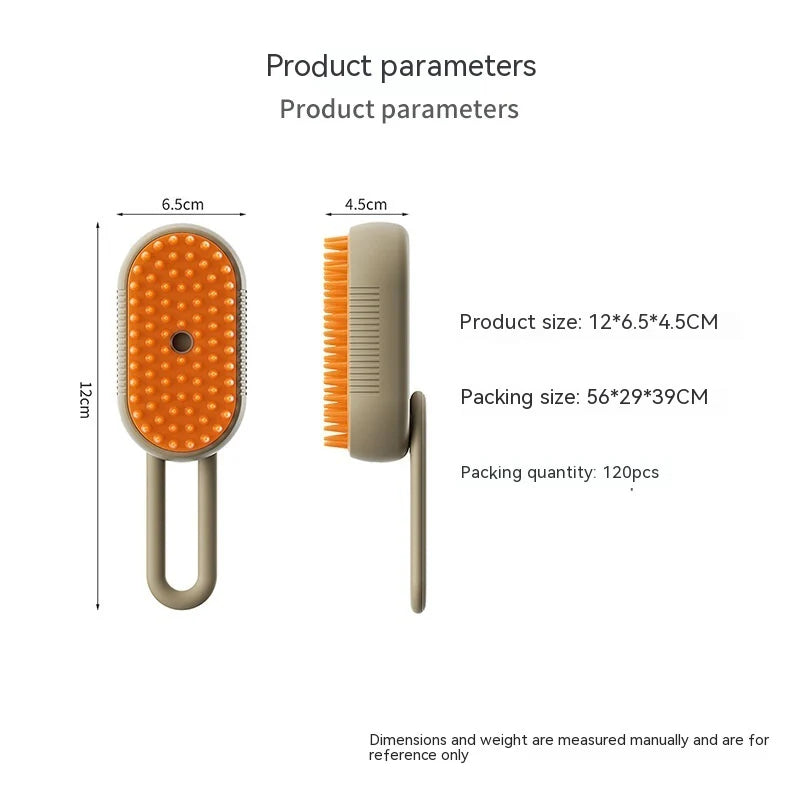 3-in-1 Steamy Pet Brush for Grooming & Massage