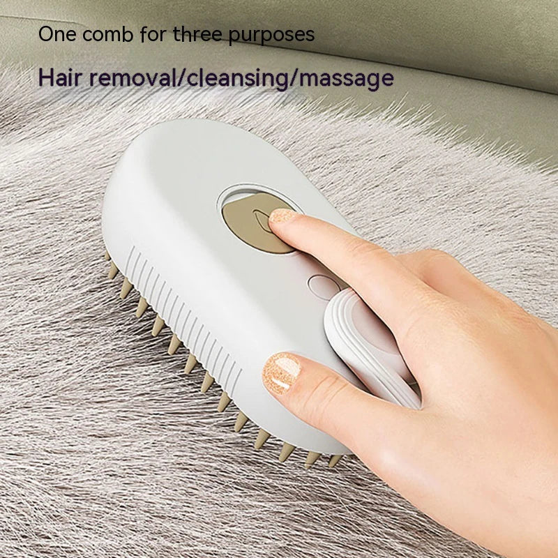 3-in-1 Steamy Pet Brush for Grooming & Massage