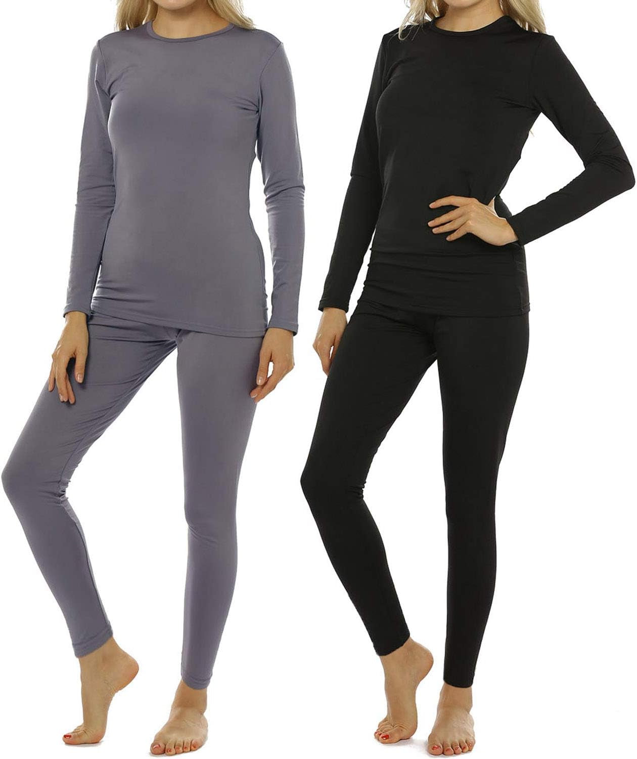 Thermal Underwear Set for Women Long Johns Base Layer Fleece Lined Top Bottom