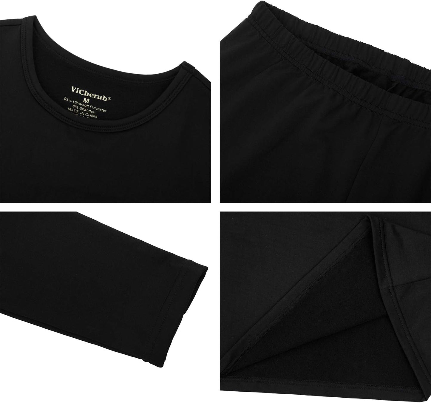 Thermal Underwear Set for Women Long Johns Base Layer Fleece Lined Top Bottom