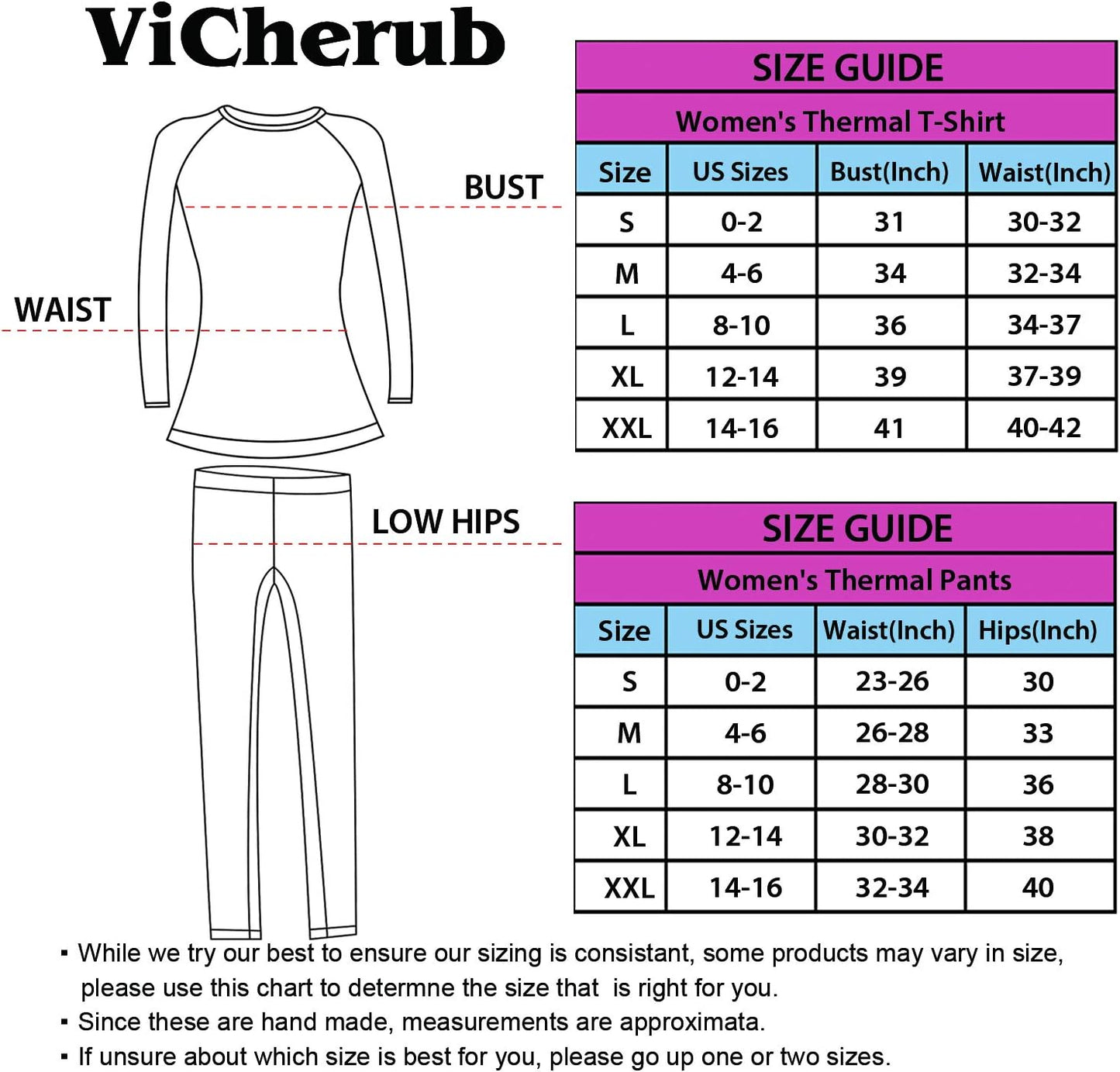 Thermal Underwear Set for Women Long Johns Base Layer Fleece Lined Top Bottom