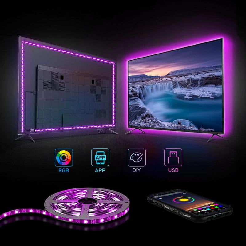 5M LED Light Strip, 1 Count Mother'S Day Gift, RGB Color Changing Night Light with App Control, Ambient Light for Home TV, PC & Laptop Decor