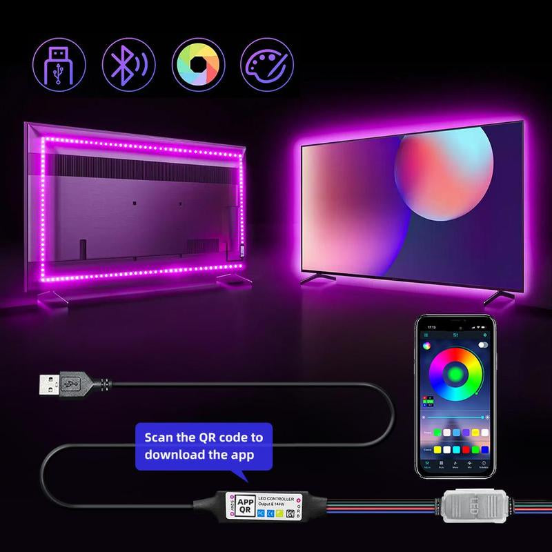 5M LED Light Strip, 1 Count Mother'S Day Gift, RGB Color Changing Night Light with App Control, Ambient Light for Home TV, PC & Laptop Decor