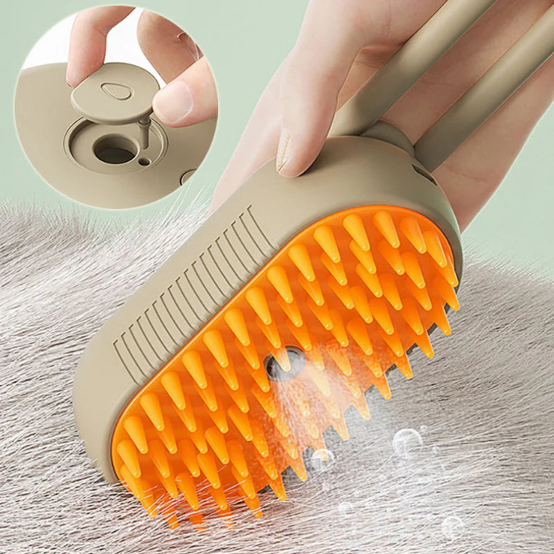 3-in-1 Steamy Pet Brush for Grooming & Massage