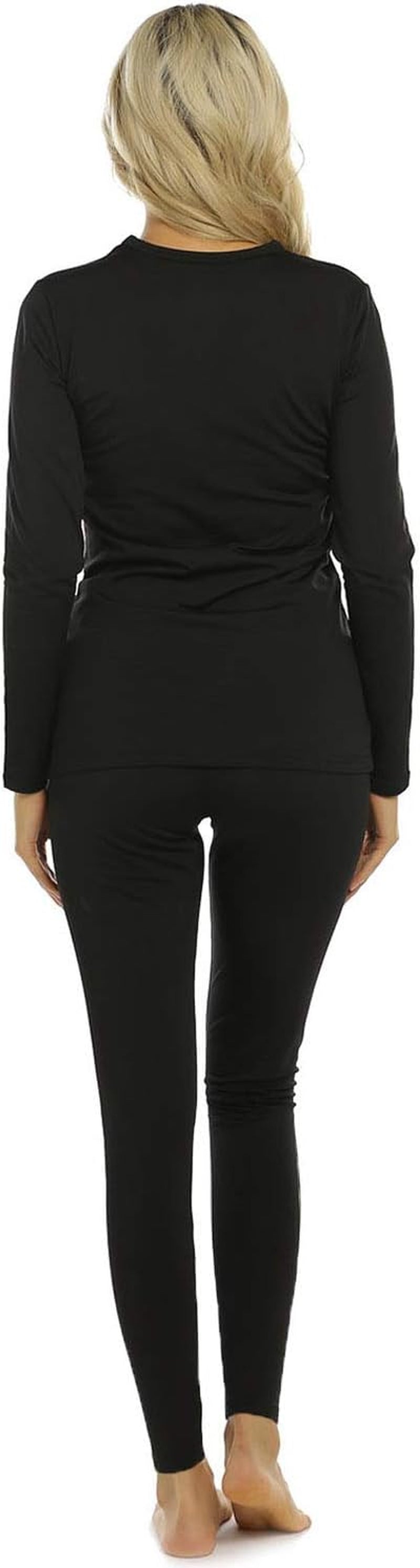 Thermal Underwear Set for Women Long Johns Base Layer Fleece Lined Top Bottom