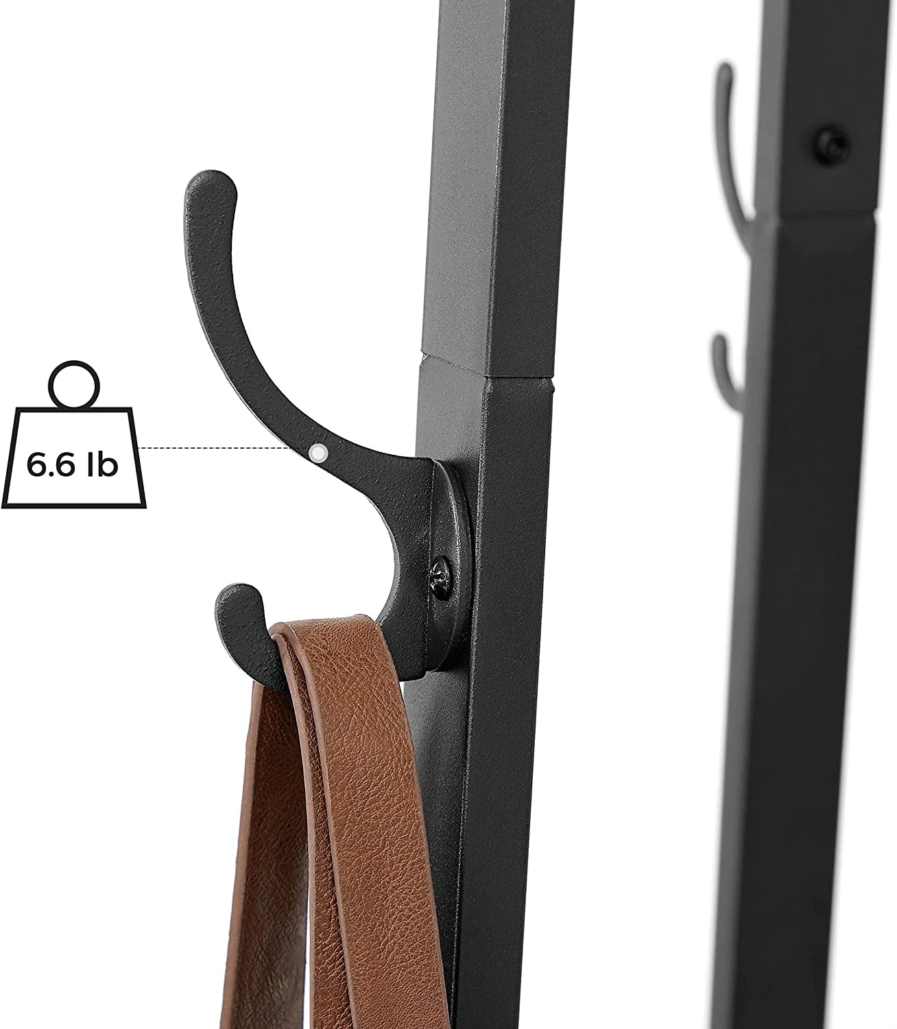 Industrial Coat Rack with 3 Shelves and Hooks