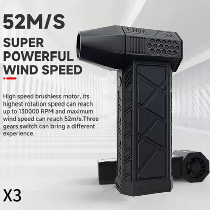 Mini Turbo Jet Fan Electric Air Duster with Adjustable 3-Speed Settings, 130,000 RPM Wind Speed, 52 m/s - Ideal for Car and Computer Cleaning