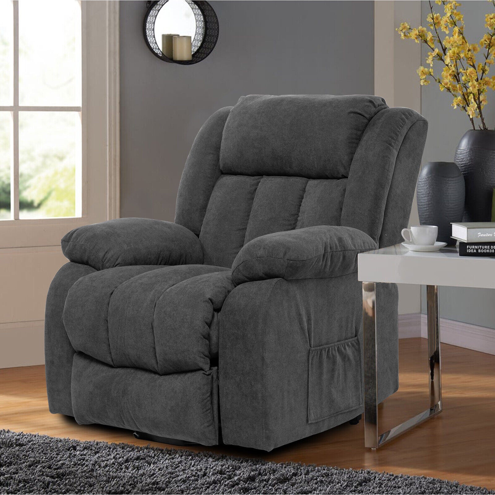 Power Lift Massage Recliner Chair for Elderly Heated Fabric Recliner Ergonomic
