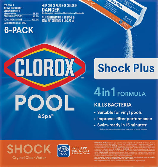 Shock plus Pool Shock for Swimming Pools, 6Pk