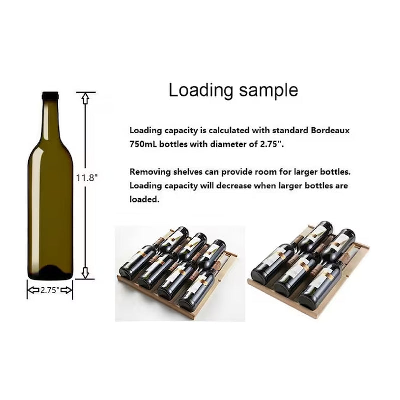 40-Bottle Dual Zone Wine Cooler – Built-In/Freestanding with Glass Door.