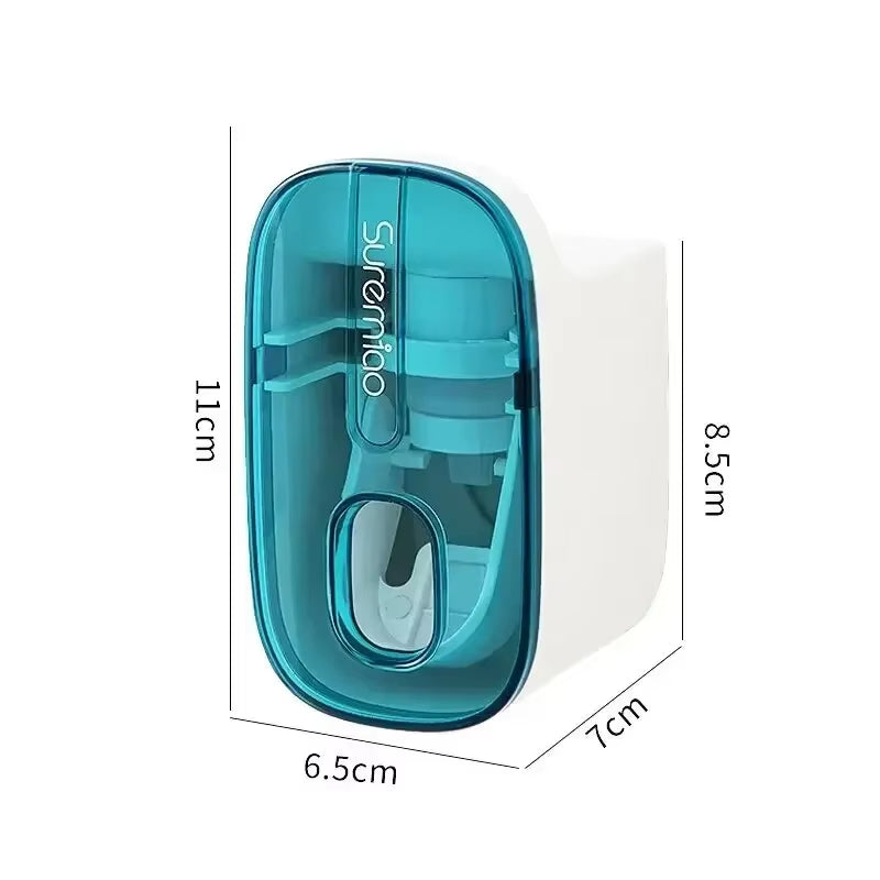 Toothpaste Dispenser & Toothbrush Holder – Wall-Mounted Bathroom Accessory