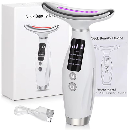 Neck Beauty Tightening Instrument EMS Microcurrent LED Facial Massage Device Anti-Wrinkle Lifting Rejuvenation Tool