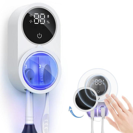Wall-Mounted UV Toothbrush Sterilizer – Rechargeable Holder & LED Smart Screen