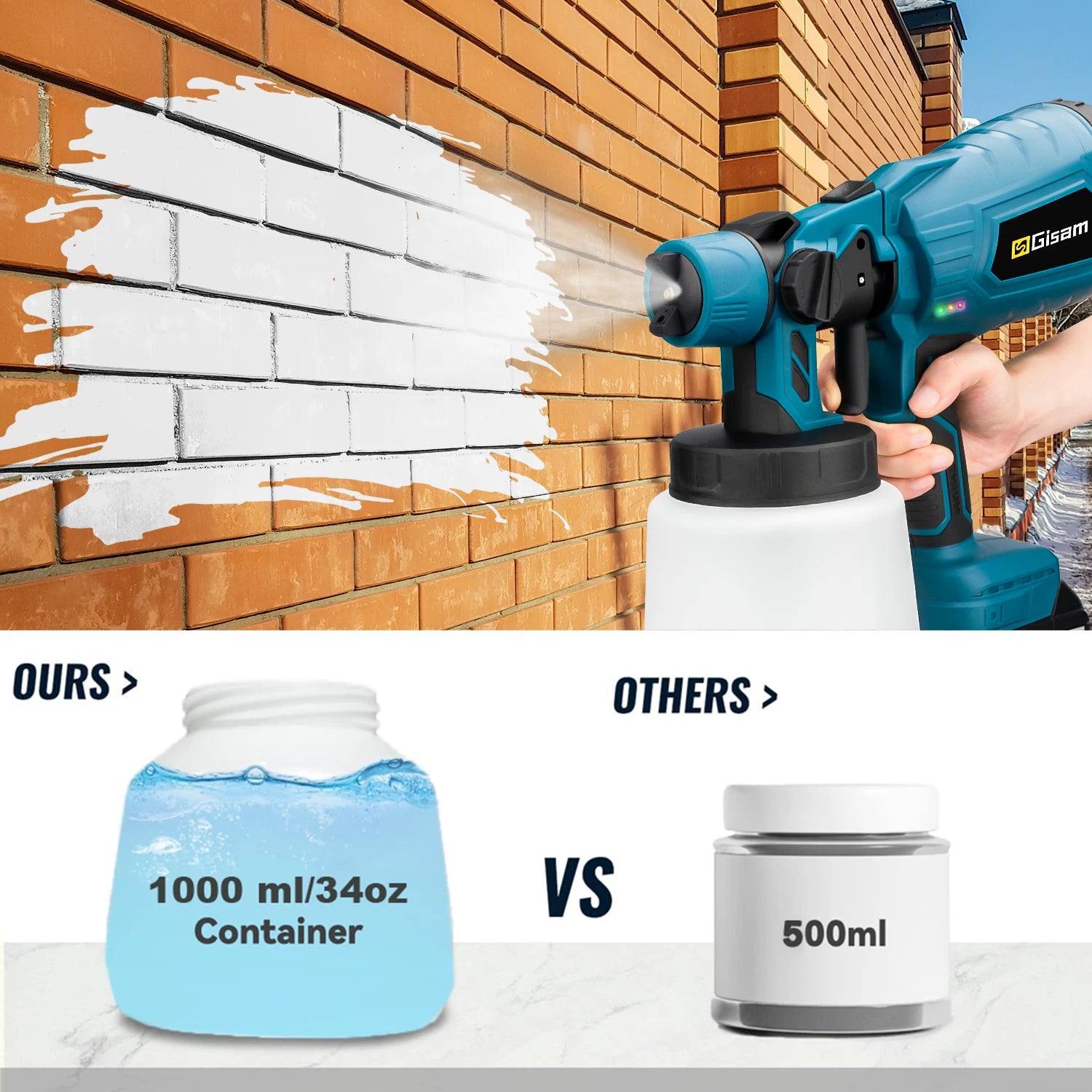 1000ML Cordless HVLP Paint Sprayer