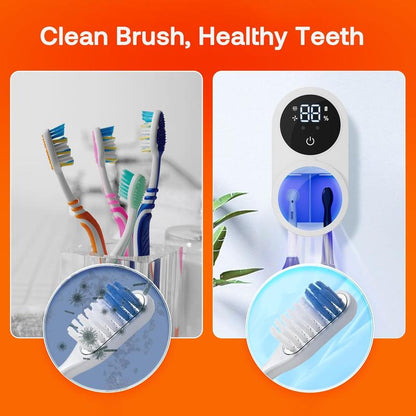 Wall-Mounted UV Toothbrush Sterilizer – Rechargeable Holder & LED Smart Screen