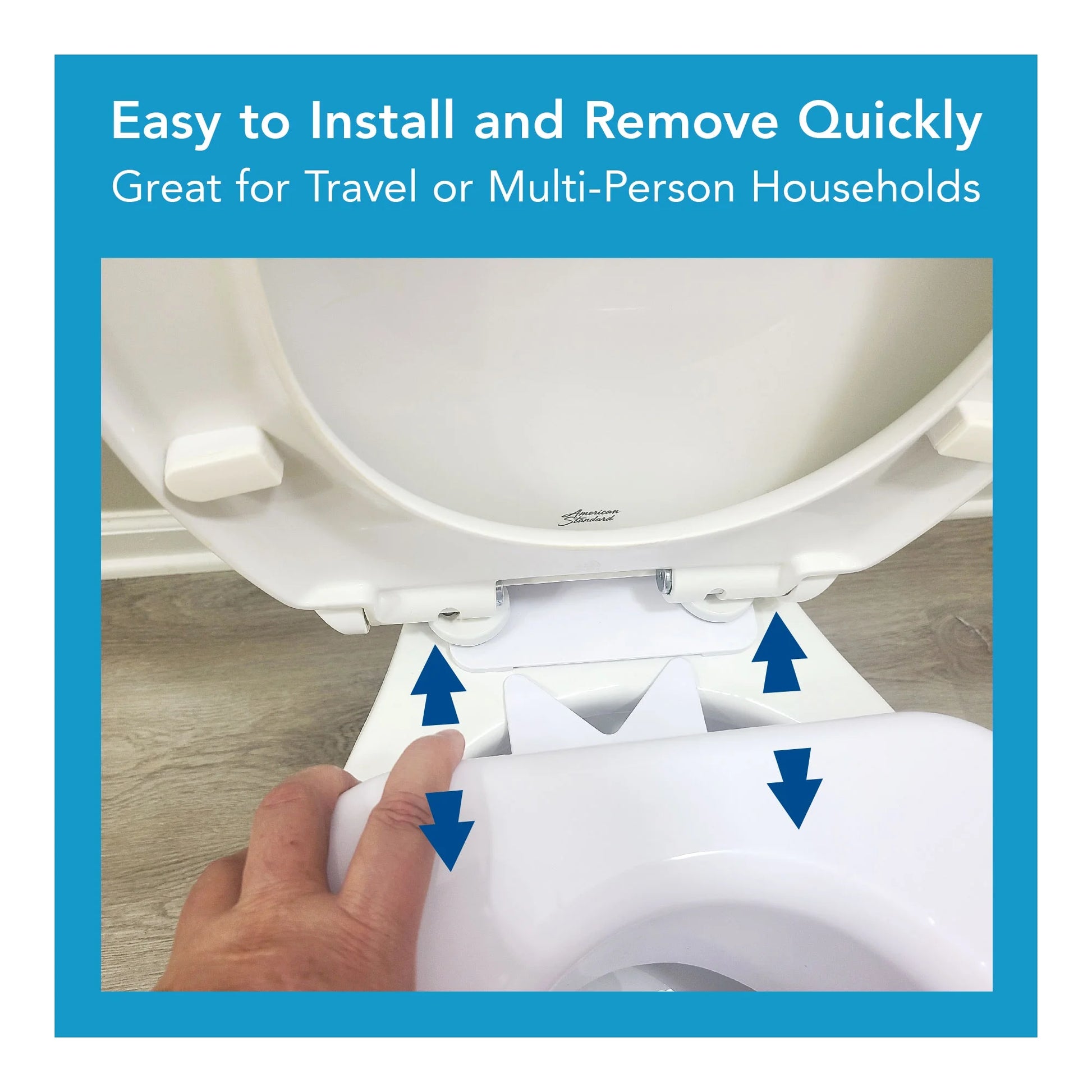 4-Inch Raised Toilet Seat with Quick Lock for Seniors, 300 Lb Weight Capacity, Slip-Resistant