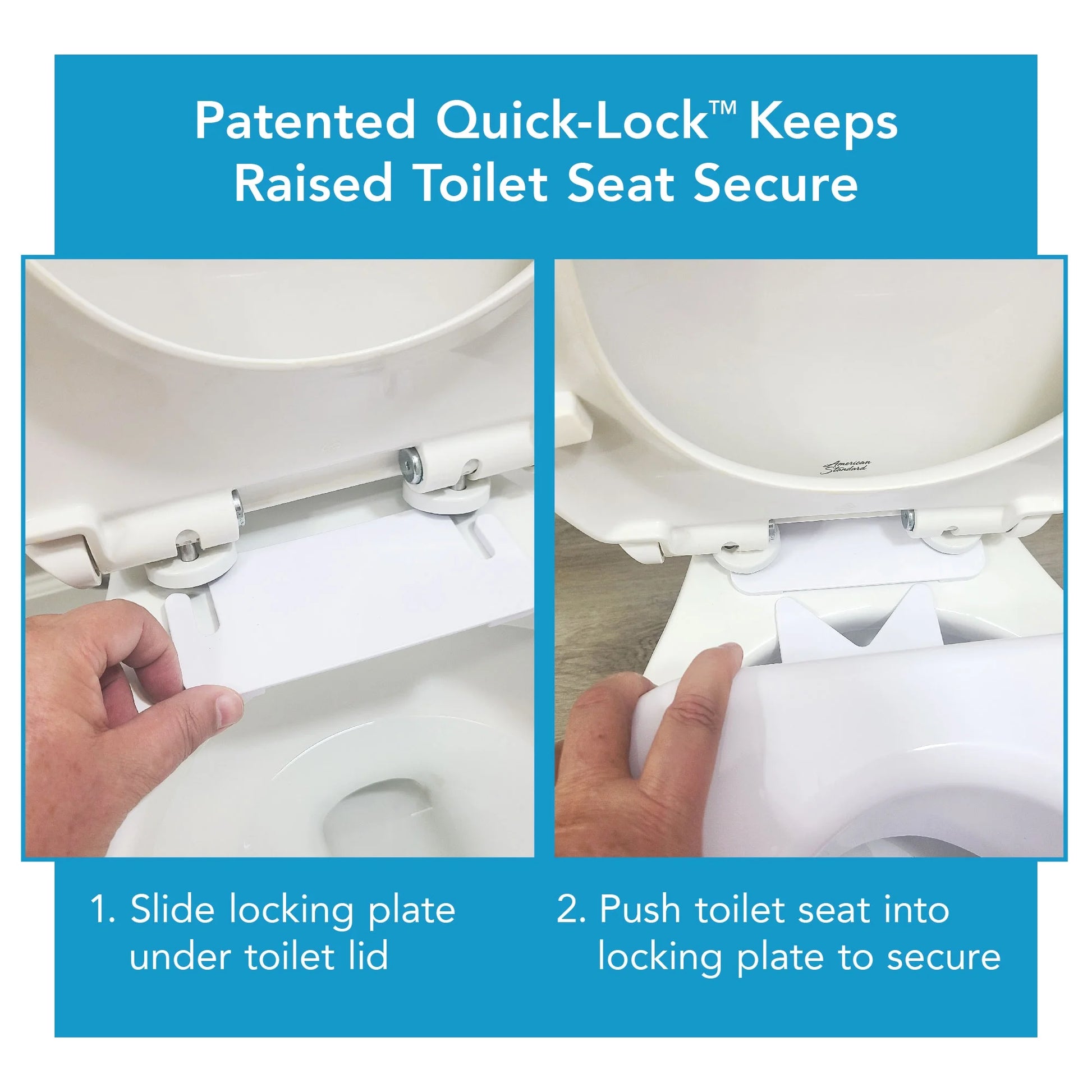 4-Inch Raised Toilet Seat with Quick Lock for Seniors, 300 Lb Weight Capacity, Slip-Resistant