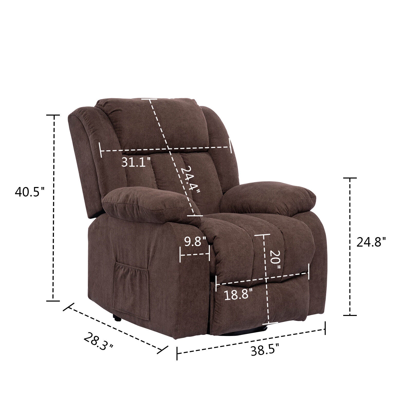 Power Lift Massage Recliner Chair for Elderly Heated Fabric Recliner Ergonomic