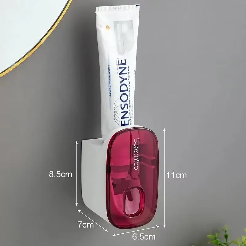Toothpaste Dispenser & Toothbrush Holder – Wall-Mounted Bathroom Accessory